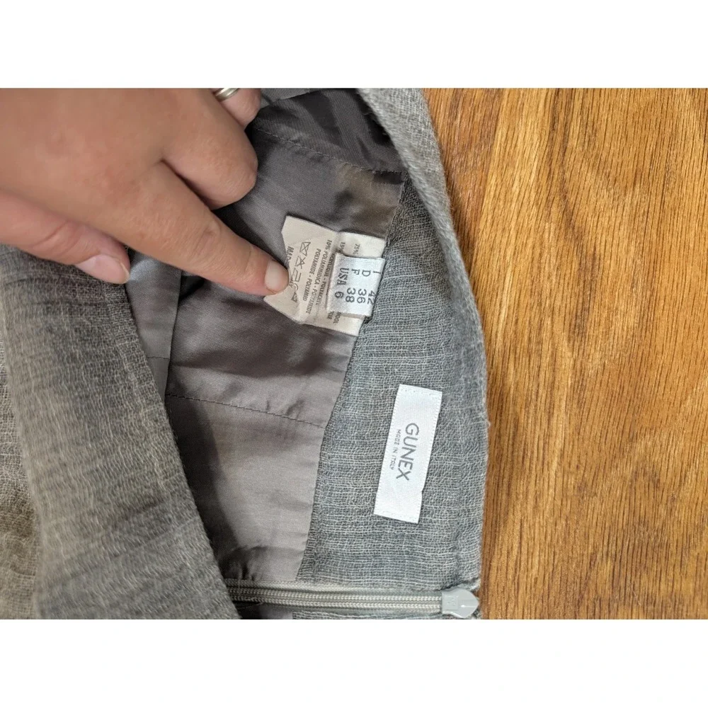Gunex by Brunello Cucinelli Wool Knee Length Skirt Us 6 Grey